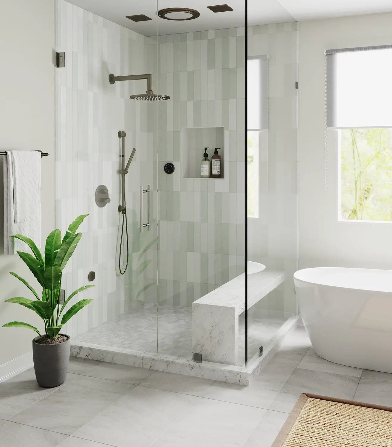 polished chrome shower package