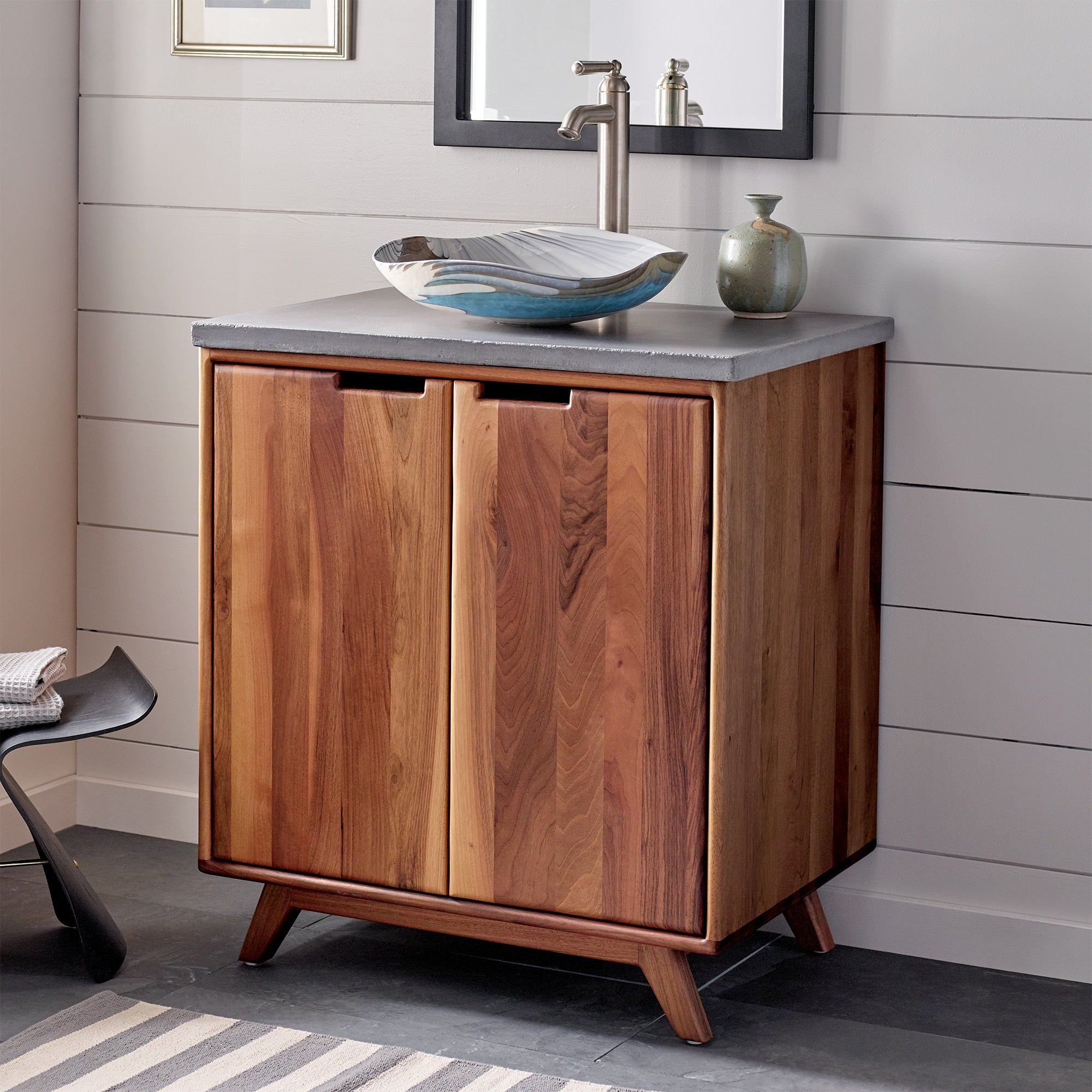 walnut vanity