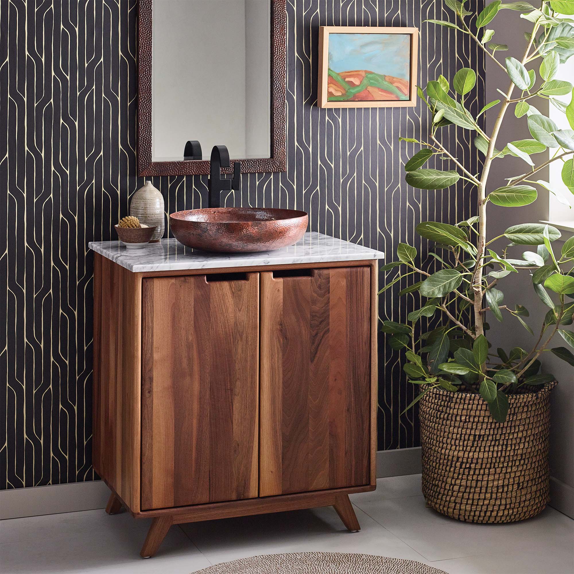 walnut vanity