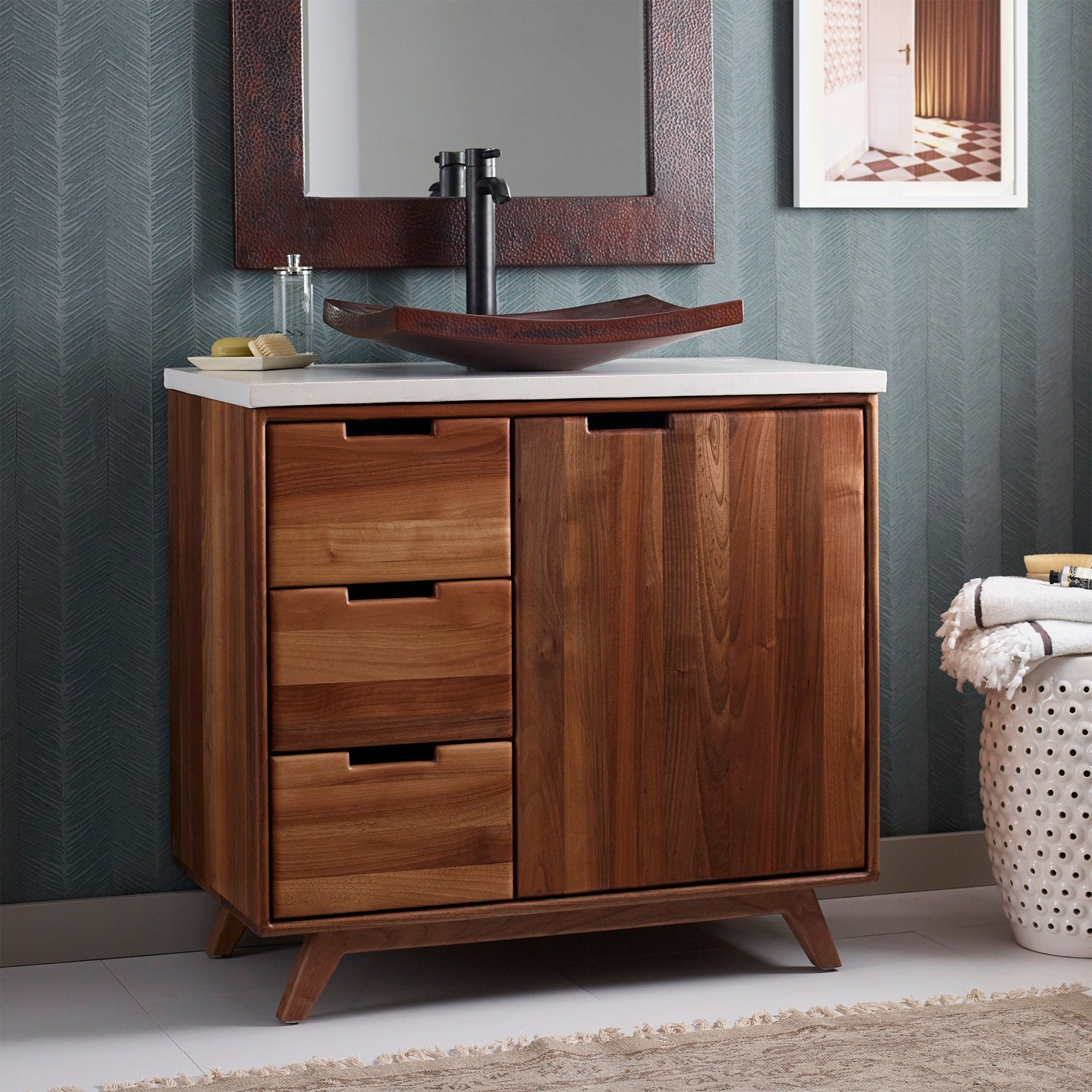 walnut vanity