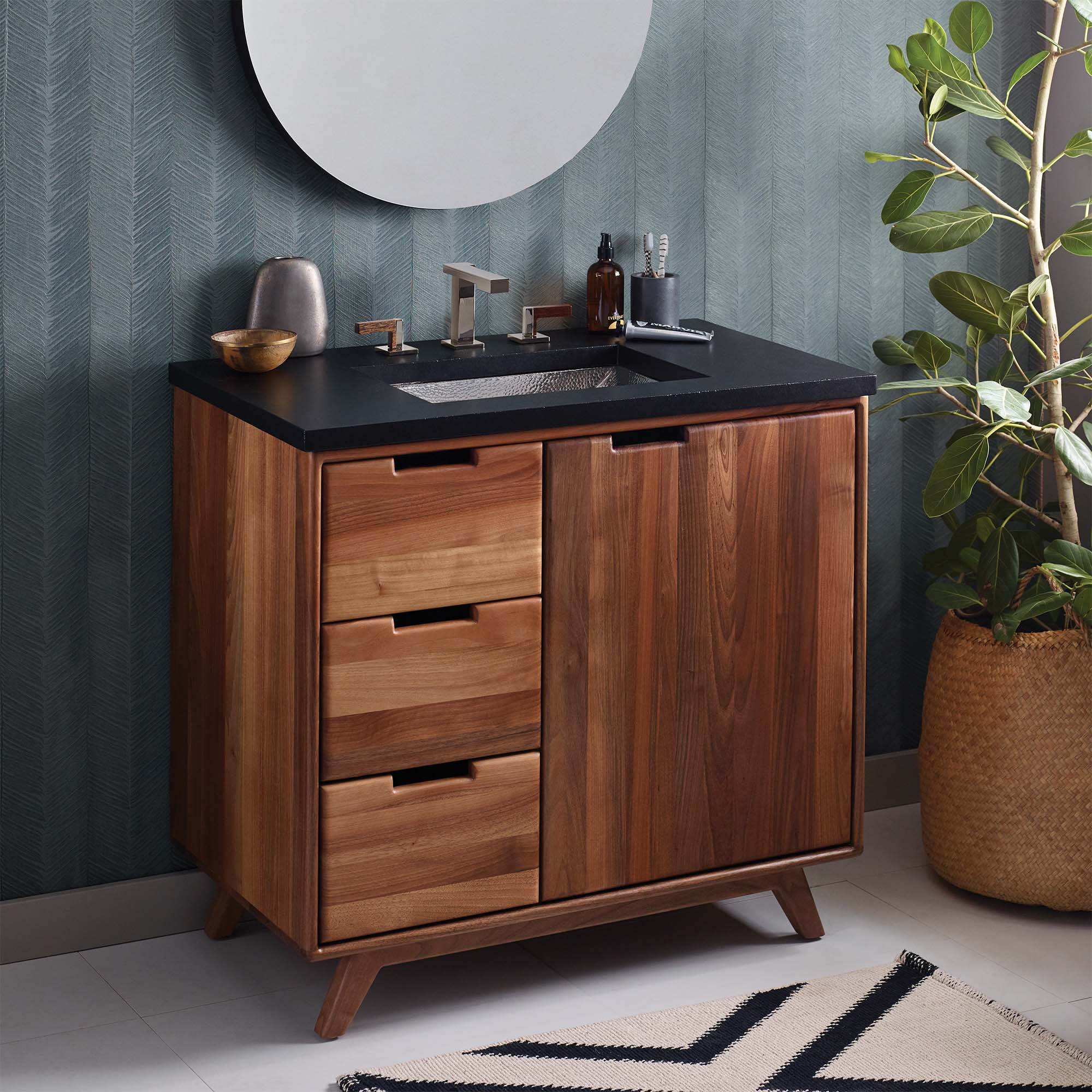walnut vanity
