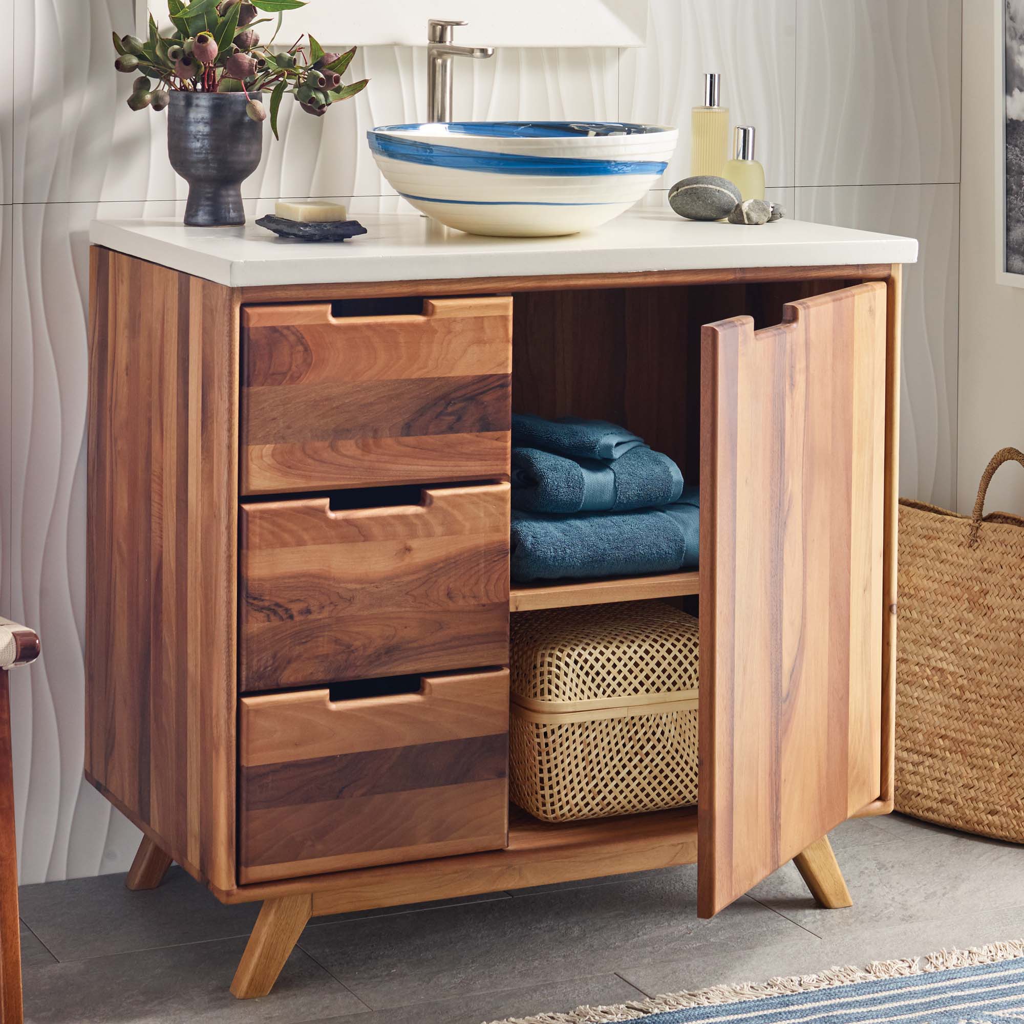 walnut vanity