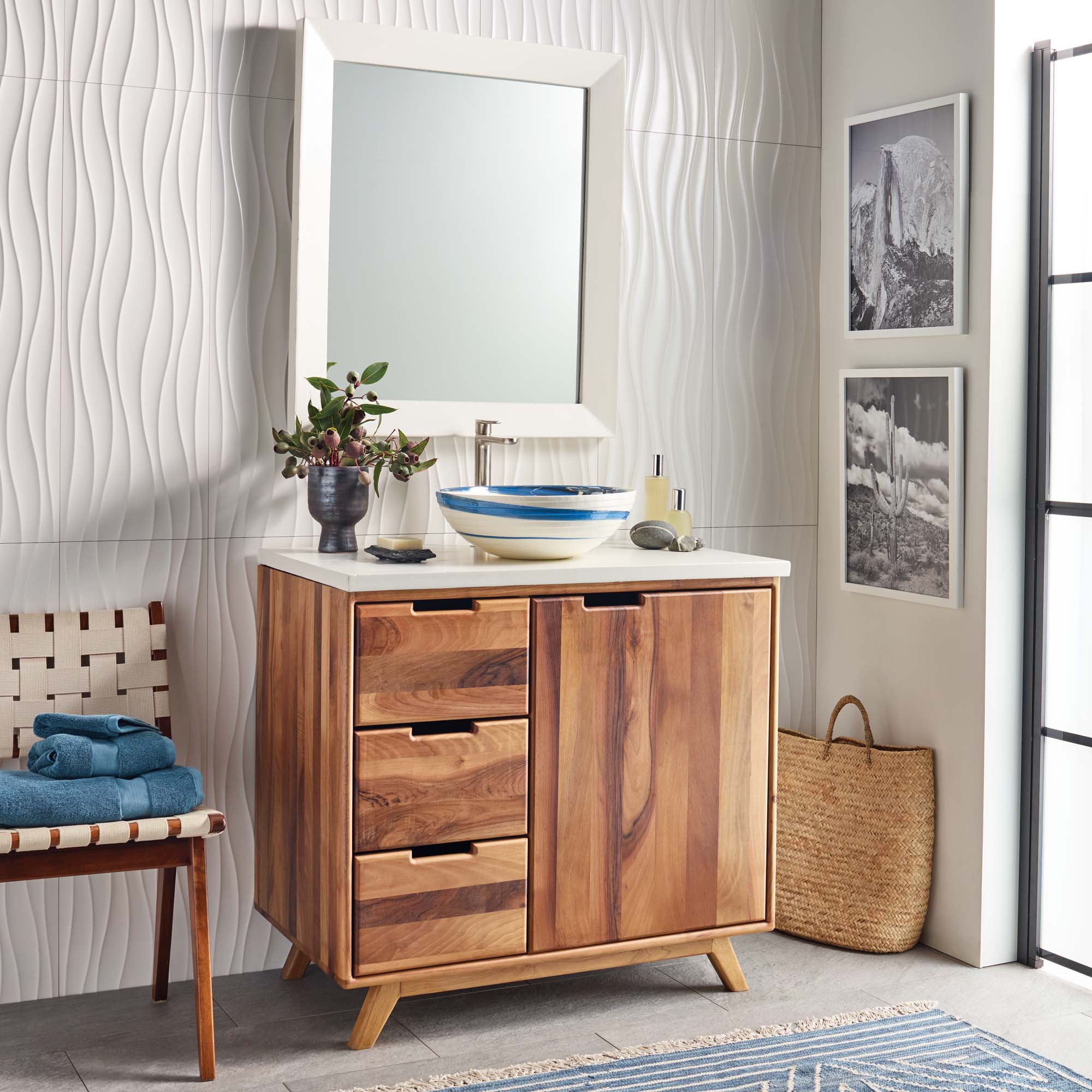 walnut vanity