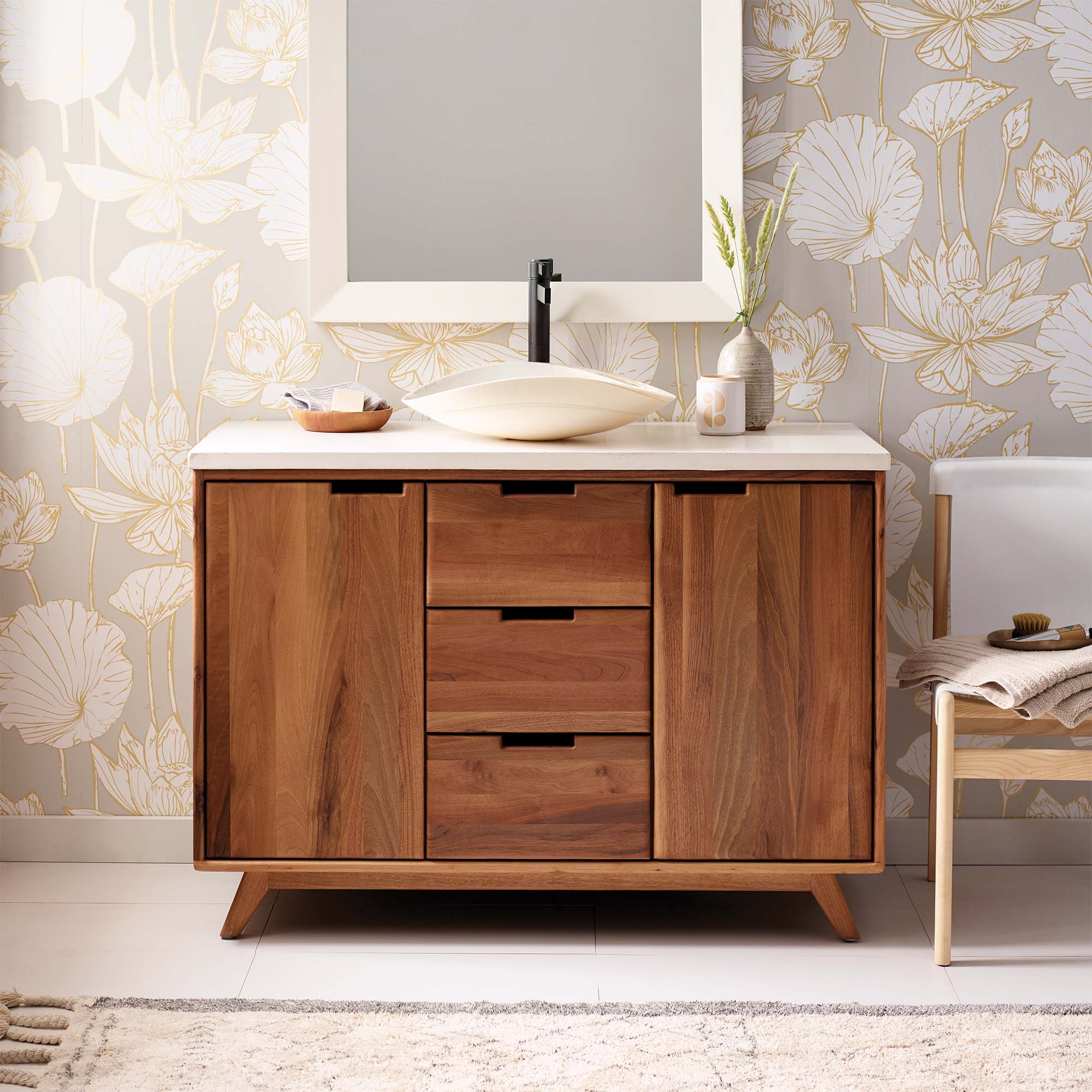 walnut vanity