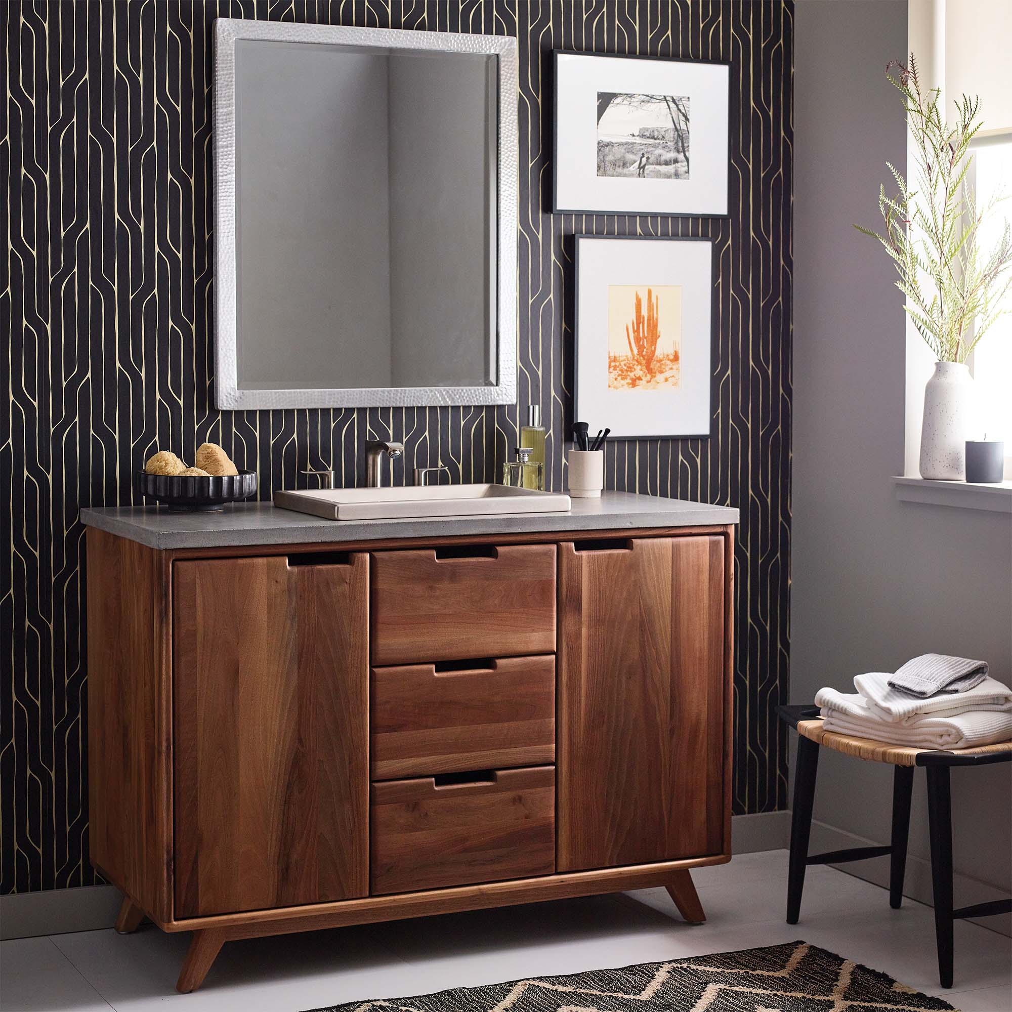 walnut vanity