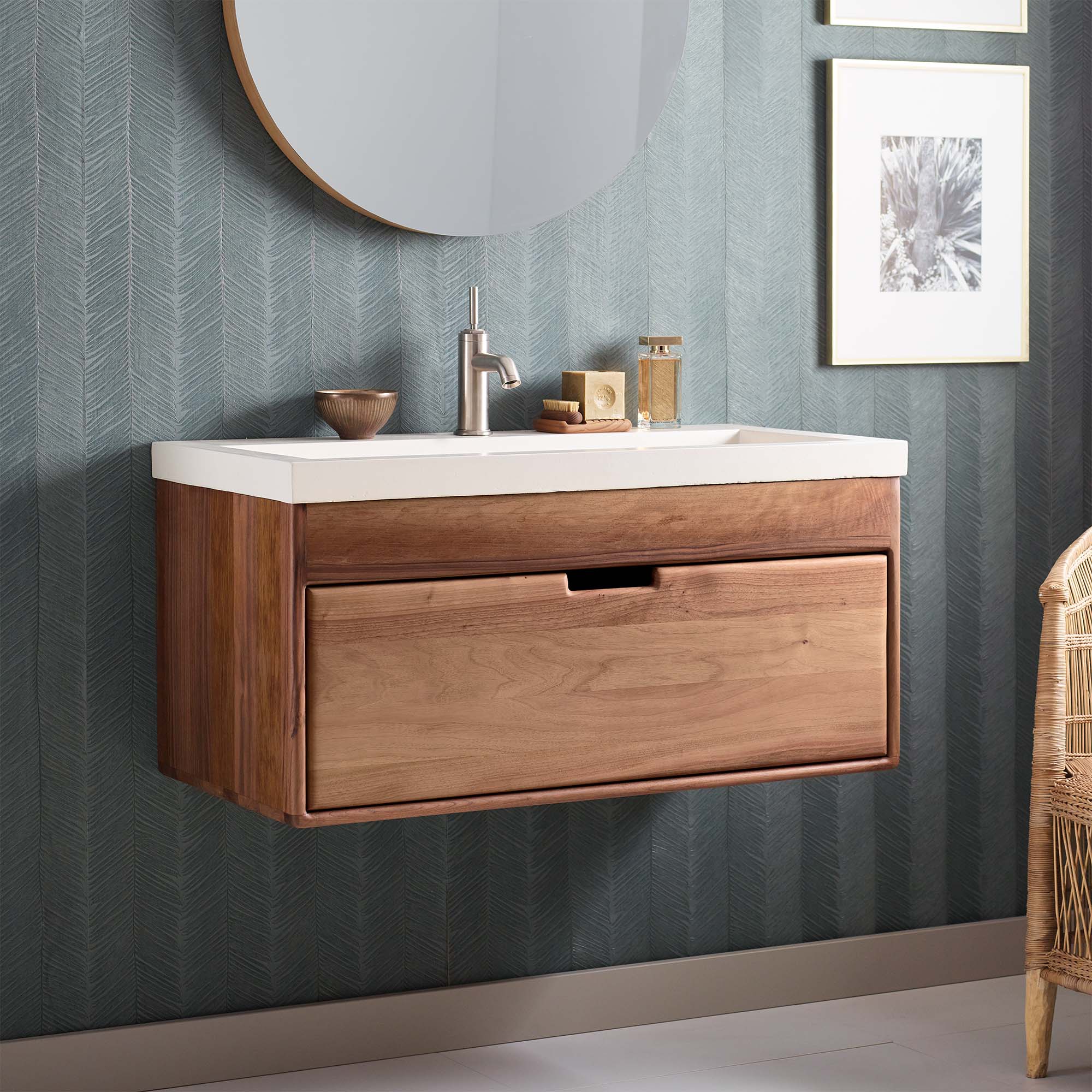 walnut vanity
