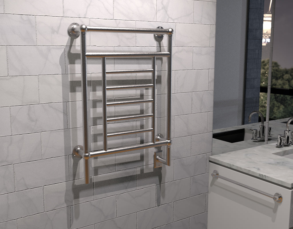brushed nickel towel warmers