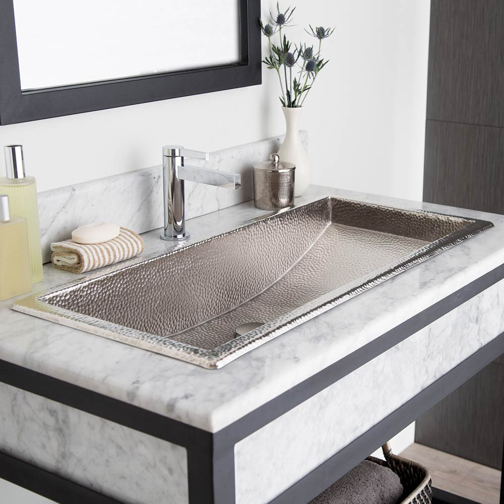 brushed nickel bathroom sink