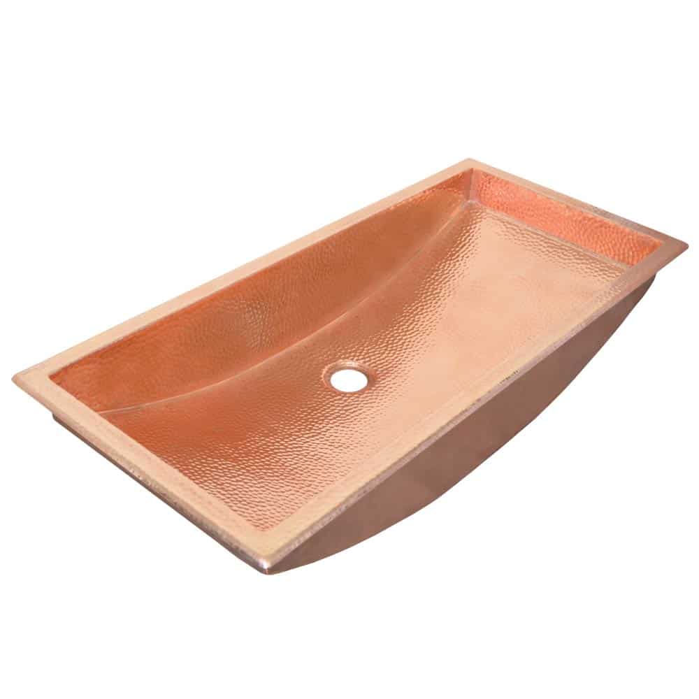Native Trails Trough 30" Rectangular Copper Bathroom Sink