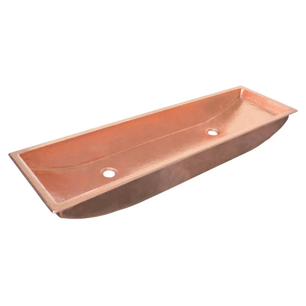 Native Trails Trough 48" Rectangular Hand Hammered Copper Bathroom Sink by Native Trails