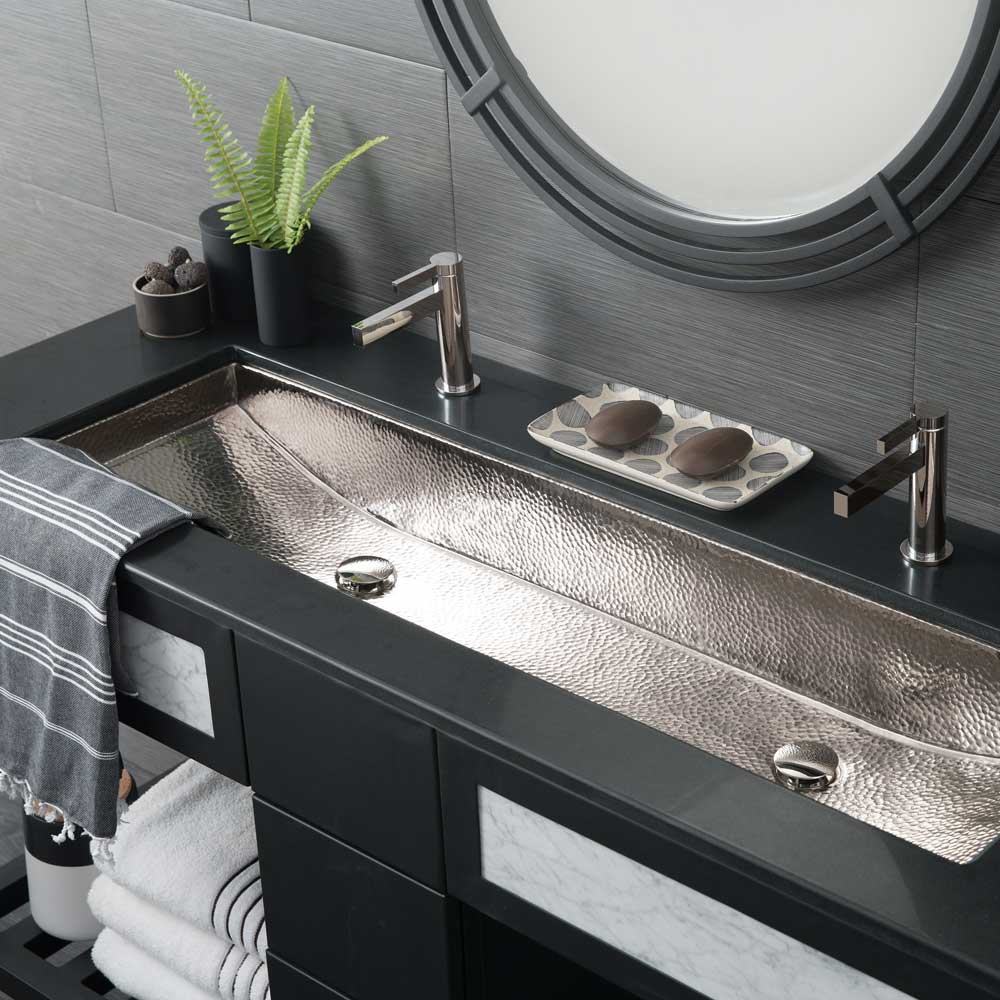 polished nickel bathroom sink