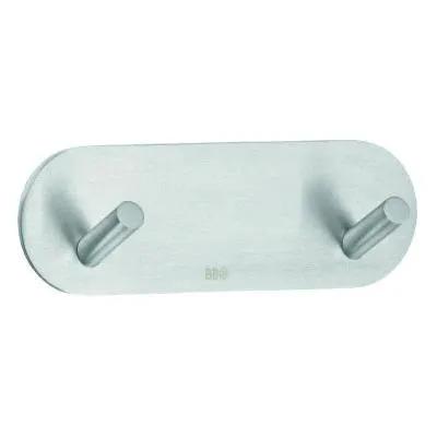 brushed stainless steel double hook