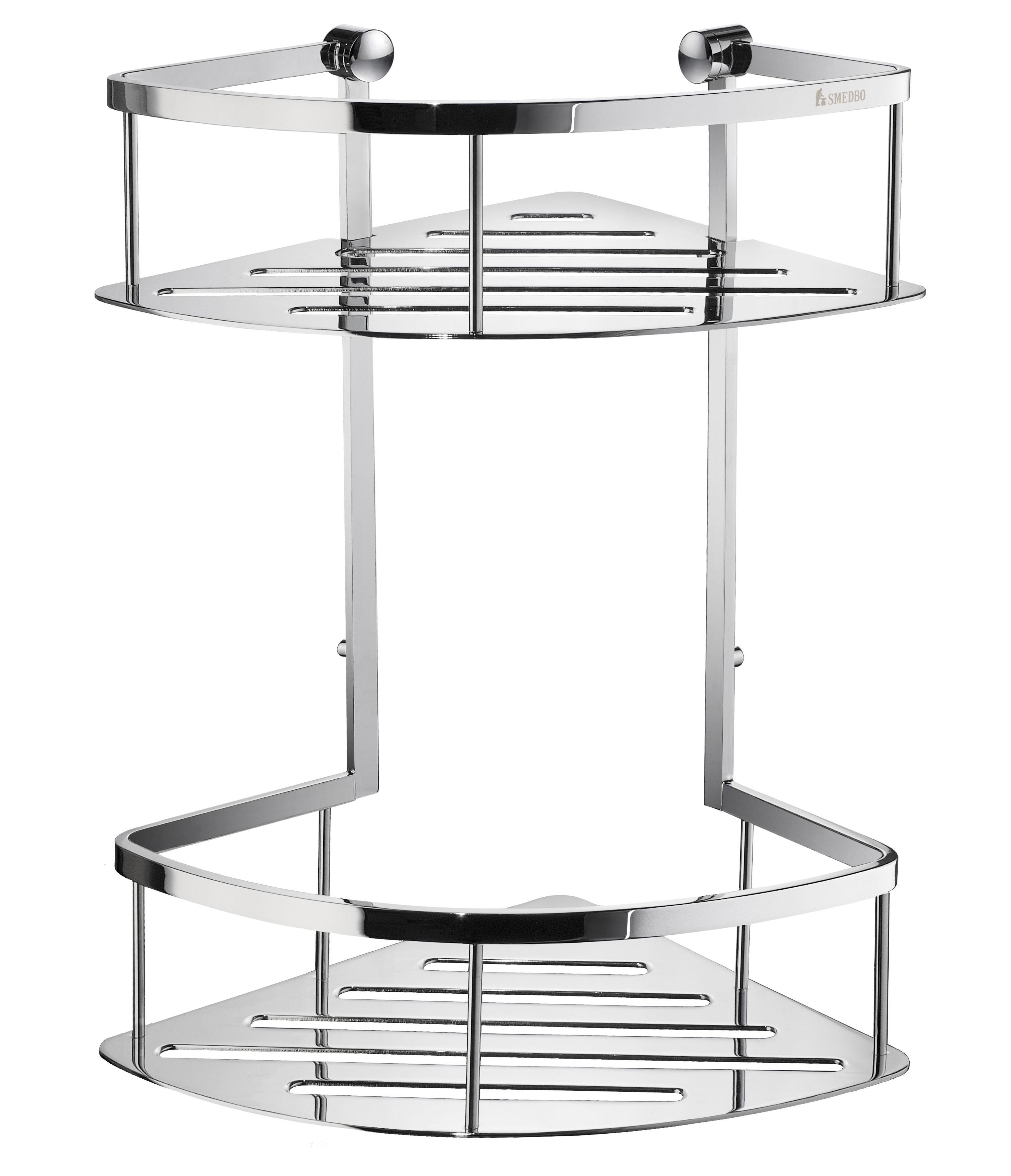 polished chrome shower basket