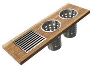 The Galley Upper Tier Utensil Caddy 6" x 18" with Mini Grate and Two Cylinders