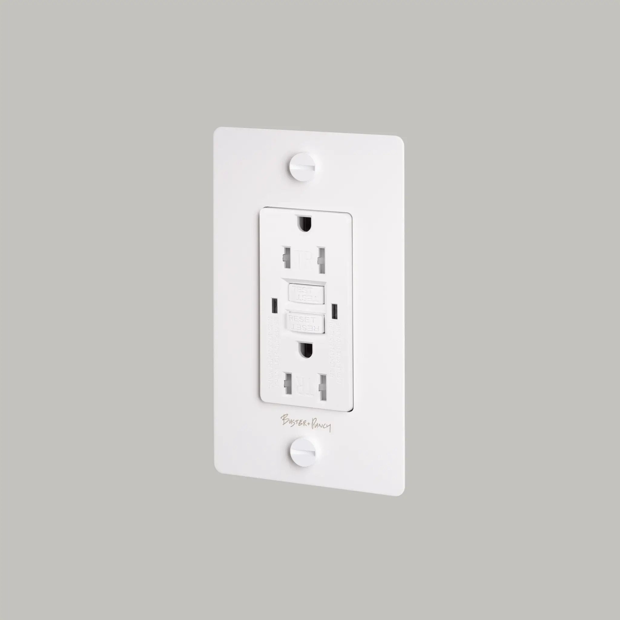 Buster + Punch 1G Duplex GFCI Outlet with Logo by Buster + Punch