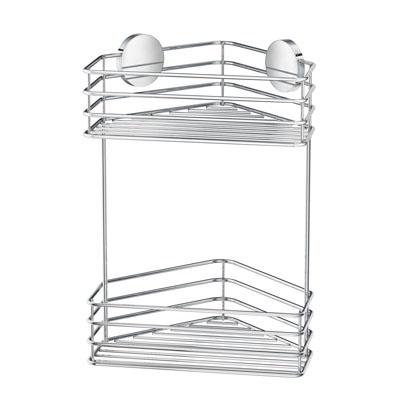 polished chrome shower basket