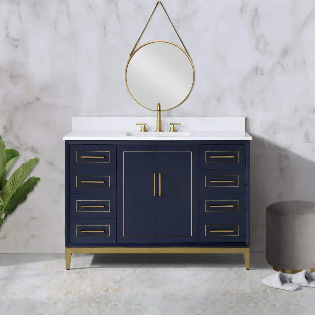 white quartz vanity