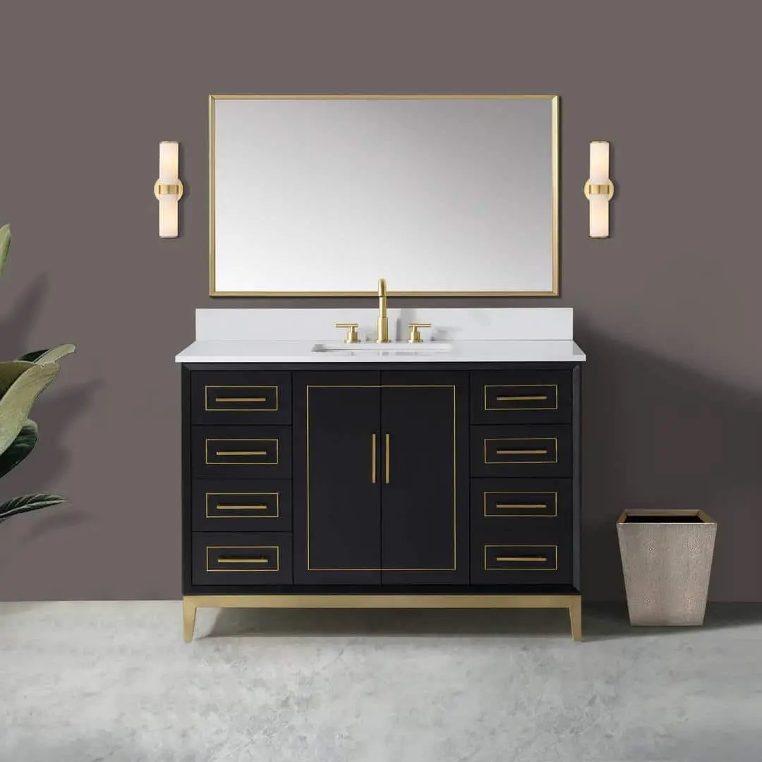 white quartz vanity