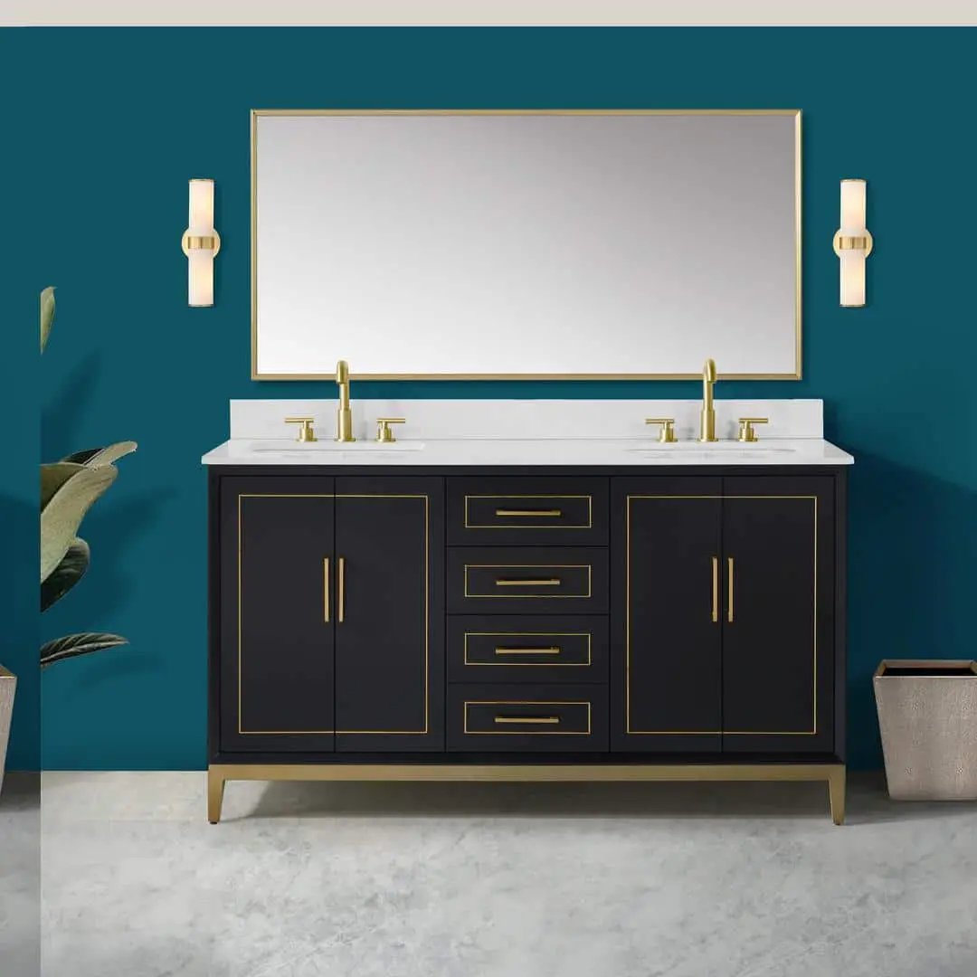 white quartz vanity