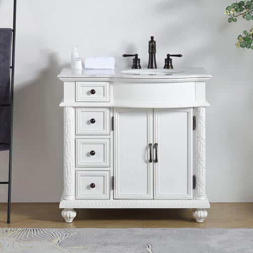 antique white vanity