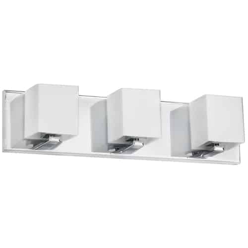 polished chrome with frosted white glass wall mount