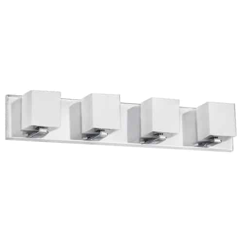 polished chrome with frosted white glass wall mount