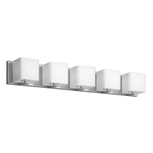 polished chrome with frosted white glass shade wall mount