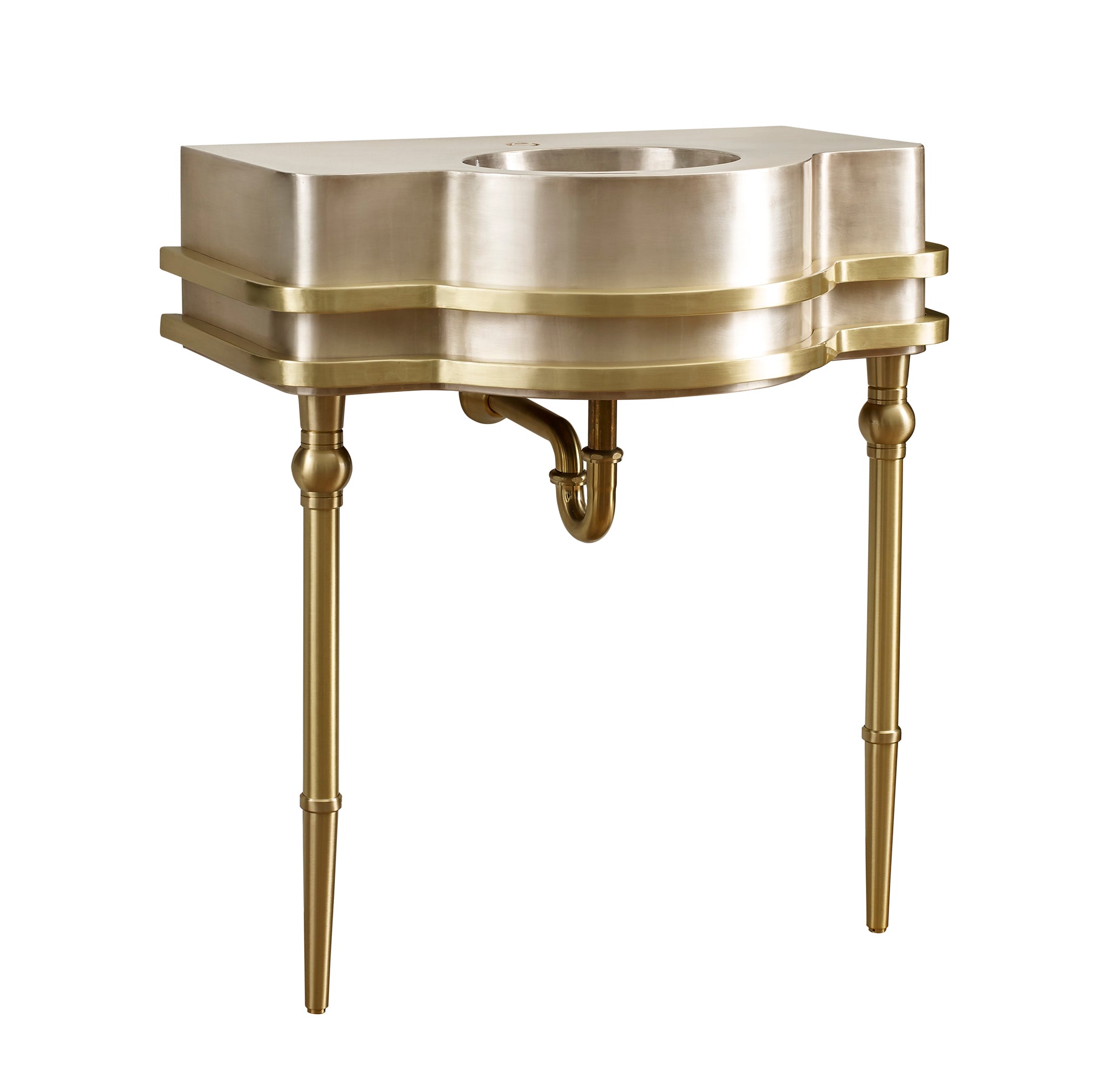 satin brass and burnished nickel smooth sink