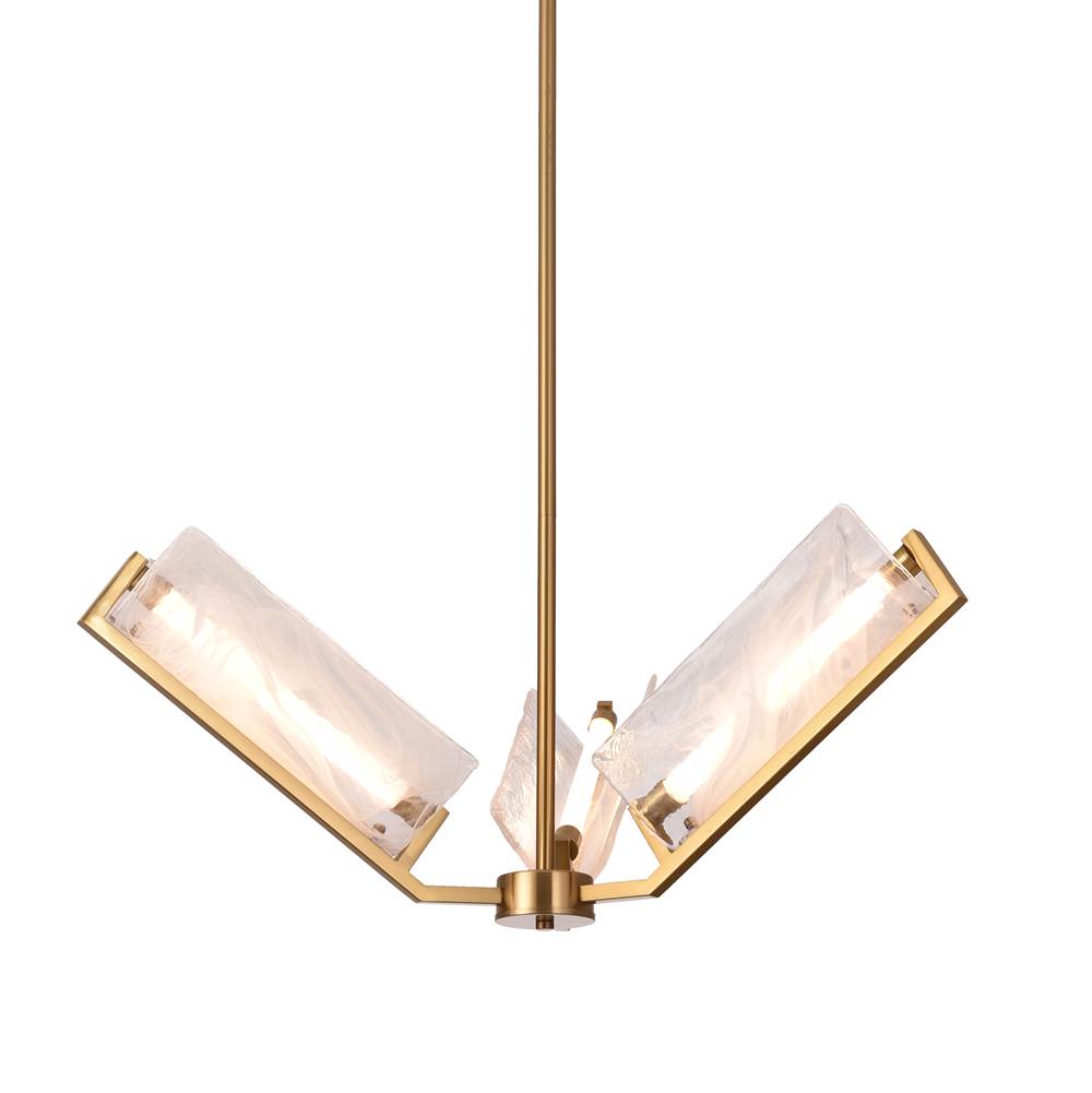 satin brass chandeliers