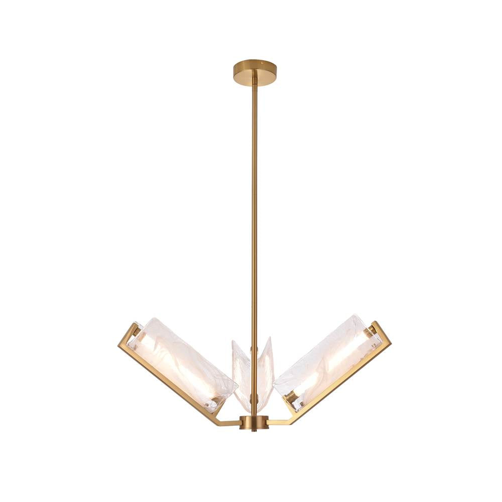 satin brass chandeliers
