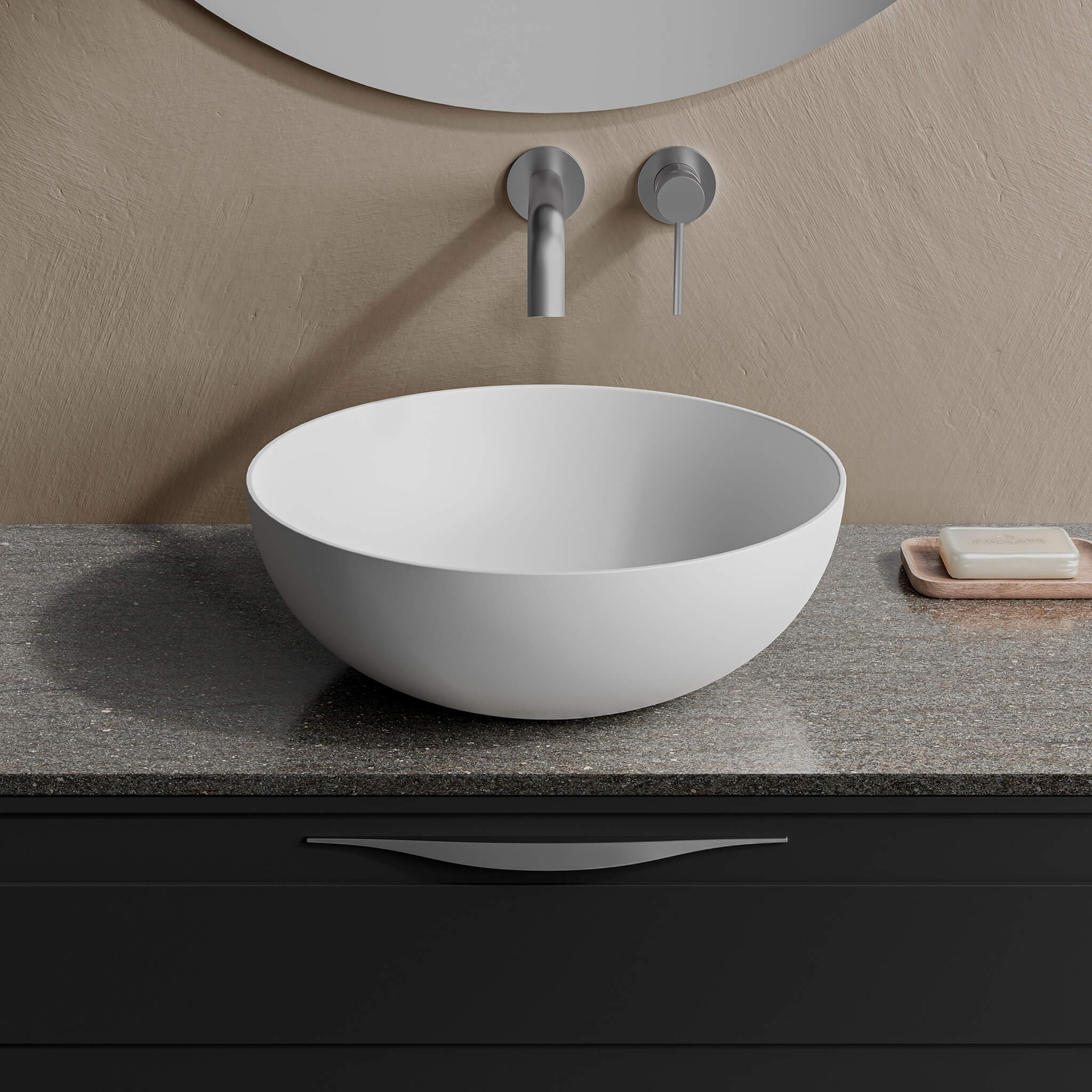 white matte sink