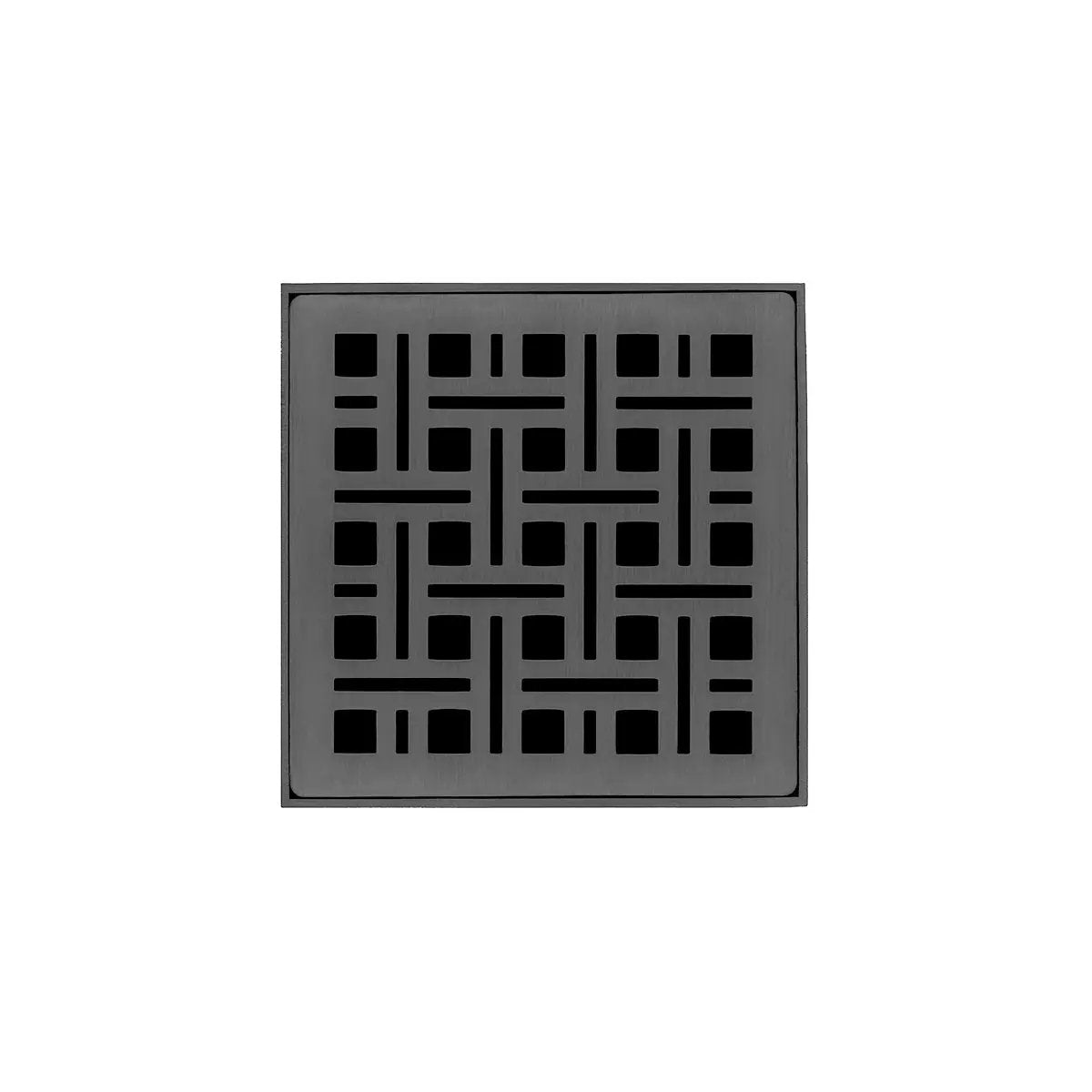 Infinity Drain 4" x 4" VD 4 Complete Kit with Weave Pattern Decorative Plate with ABS Drain Body, 2" Outlet by Infinity Drain