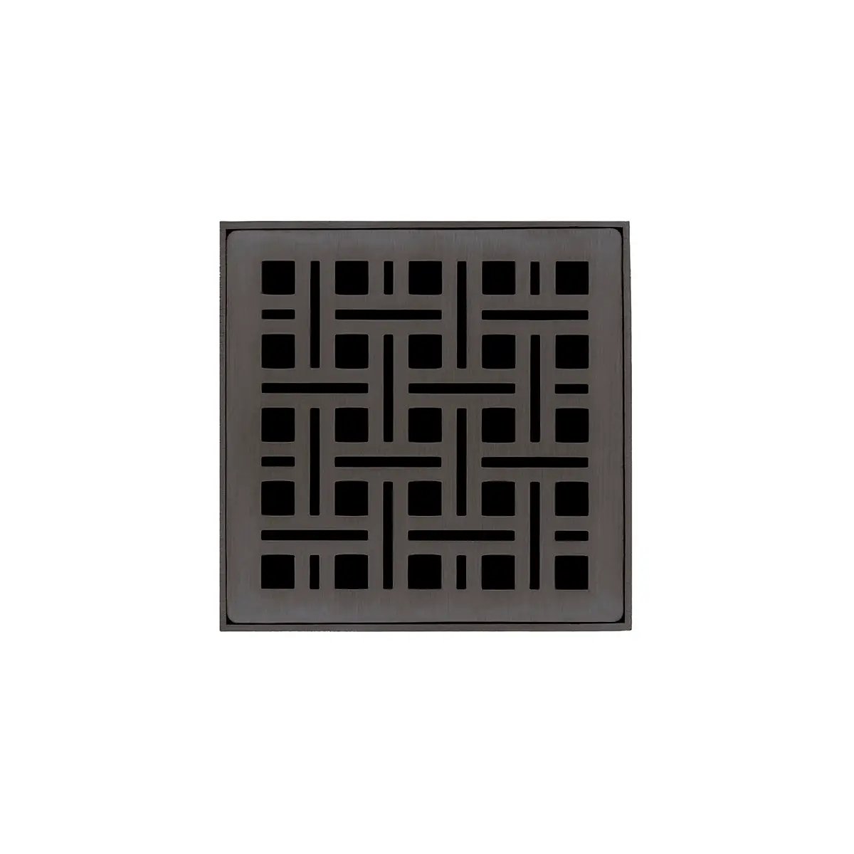 Infinity Drain 4" x 4" VD 4 Complete Kit with Weave Pattern Decorative Plate with ABS Drain Body, 2" Outlet by Infinity Drain