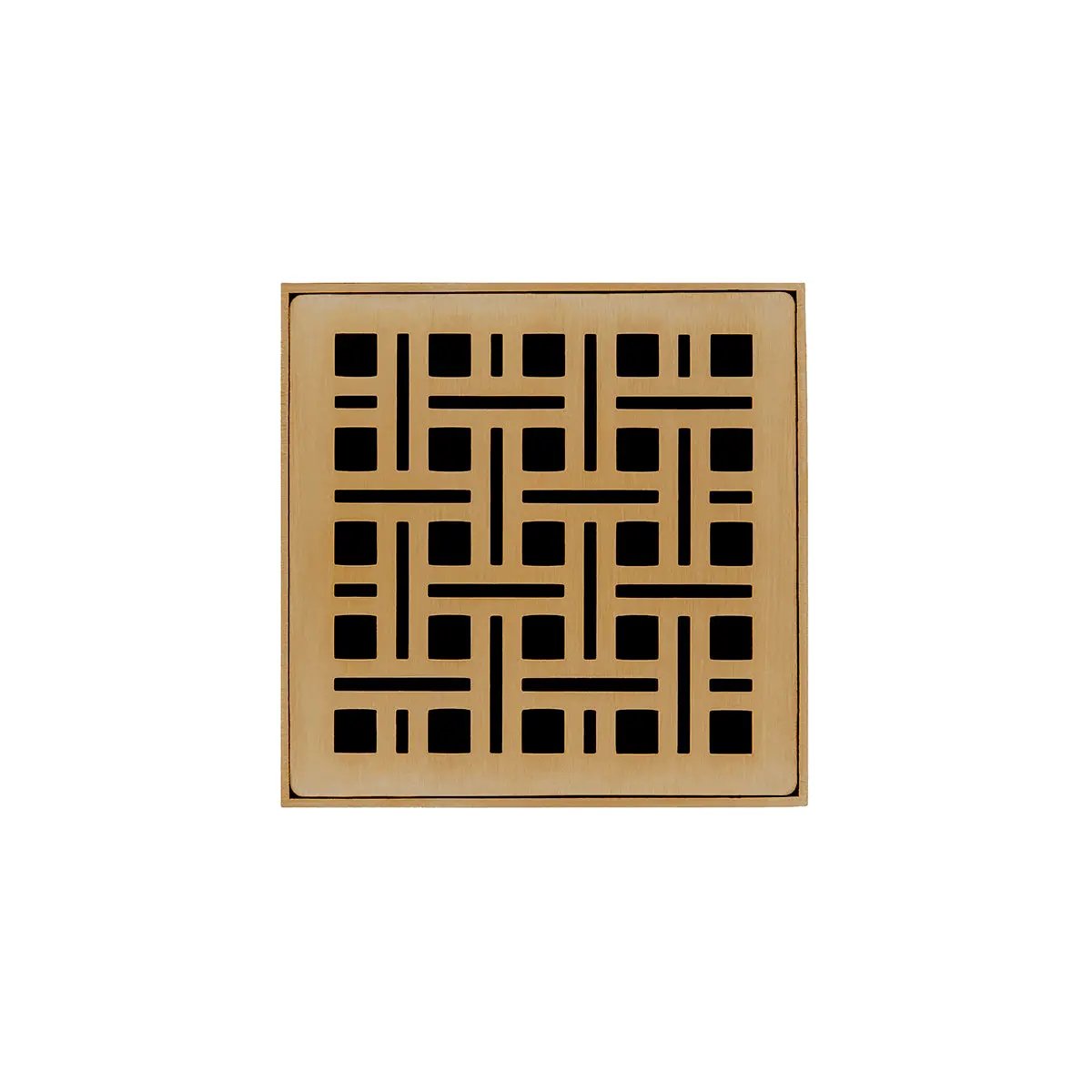 Infinity Drain 4" x 4" VD 4 Complete Kit with Weave Pattern Decorative Plate with ABS Drain Body, 2" Outlet by Infinity Drain