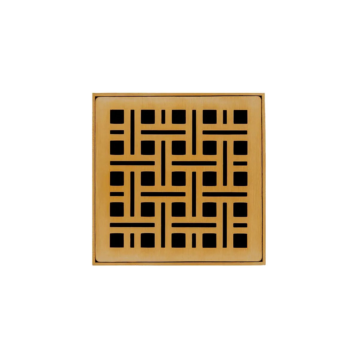 Infinity Drain 4" x 4" VD 4 Complete Kit with Weave Pattern Decorative Plate with ABS Drain Body, 2" Outlet by Infinity Drain