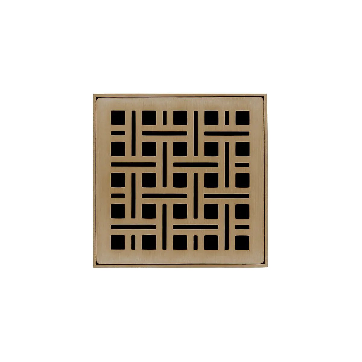 Infinity Drain 4" x 4" VD 4 Complete Kit with Weave Pattern Decorative Plate with ABS Drain Body, 2" Outlet by Infinity Drain