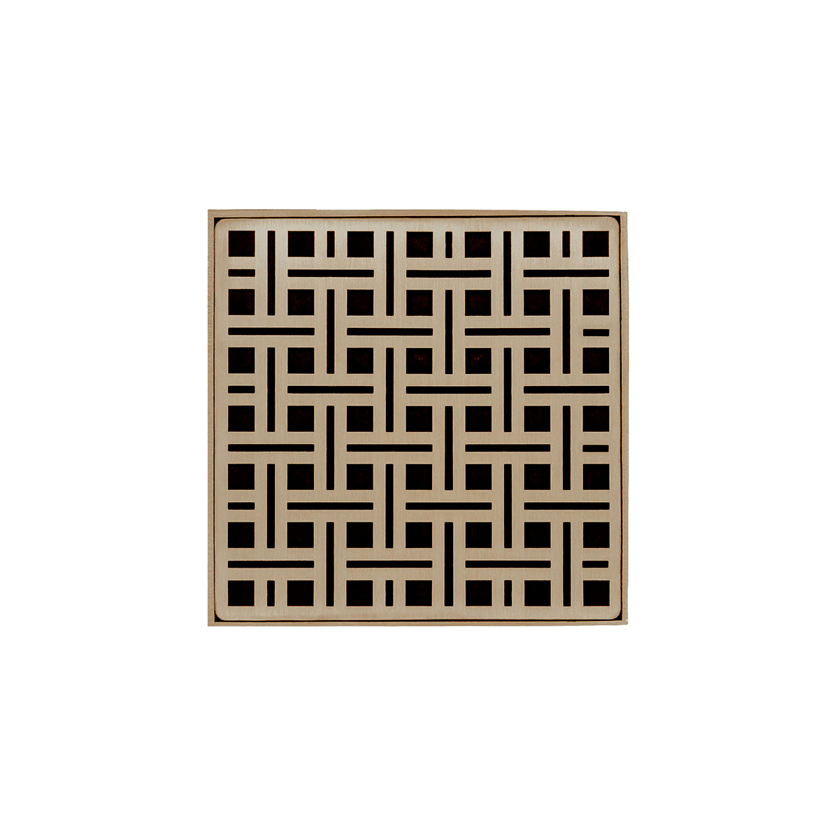 Infinity Drain 5" x 5" VD 5 Complete Kit with Weave Pattern Decorative Plate with PVC Drain Body, 2" Outlet