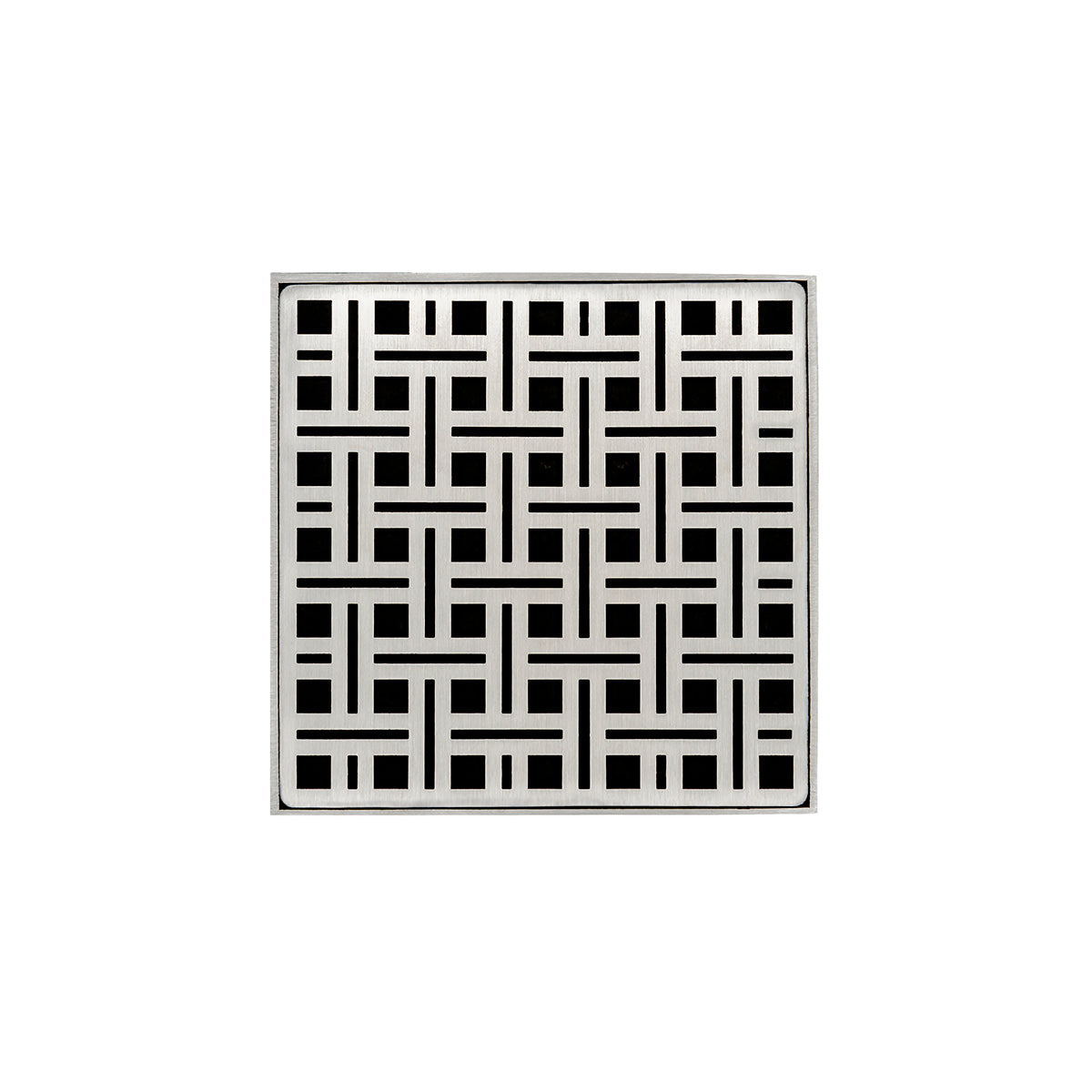 Infinity Drain 5" x 5" VD 5 Complete Kit with Weave Pattern Decorative Plate with PVC Drain Body, 2" Outlet
