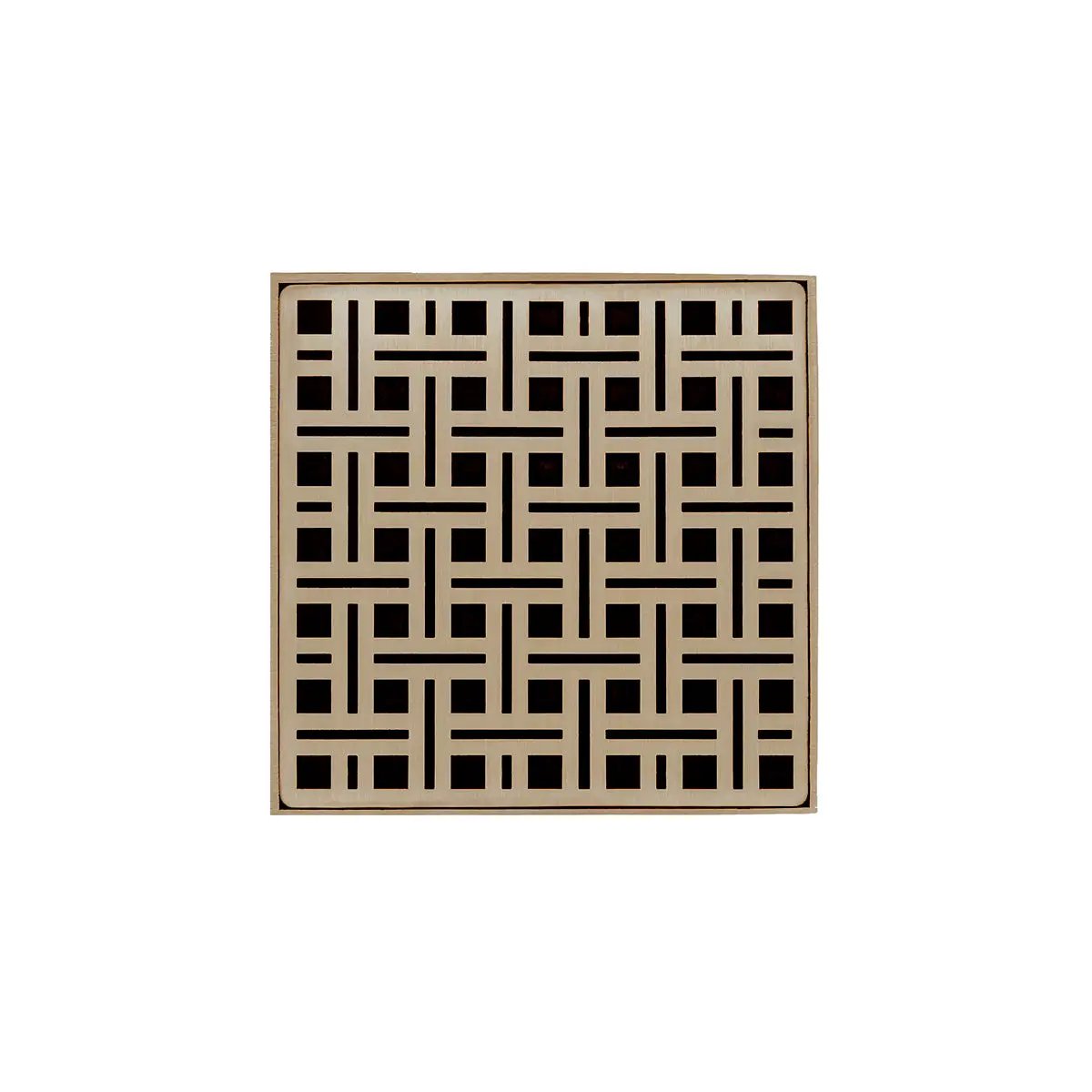 Infinity Drain 5" x 5" VD 5 High Flow Complete Kit with Weave Pattern Decorative Plate with Cast Iron Drain Body, 3" No-Hub Outlet by Infinity Drain