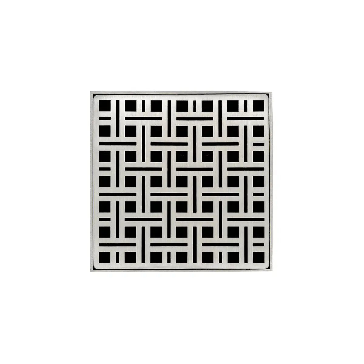 Infinity Drain 5" x 5" VD 5 High Flow Complete Kit with Weave Pattern Decorative Plate with Cast Iron Drain Body, 3" No-Hub Outlet by Infinity Drain