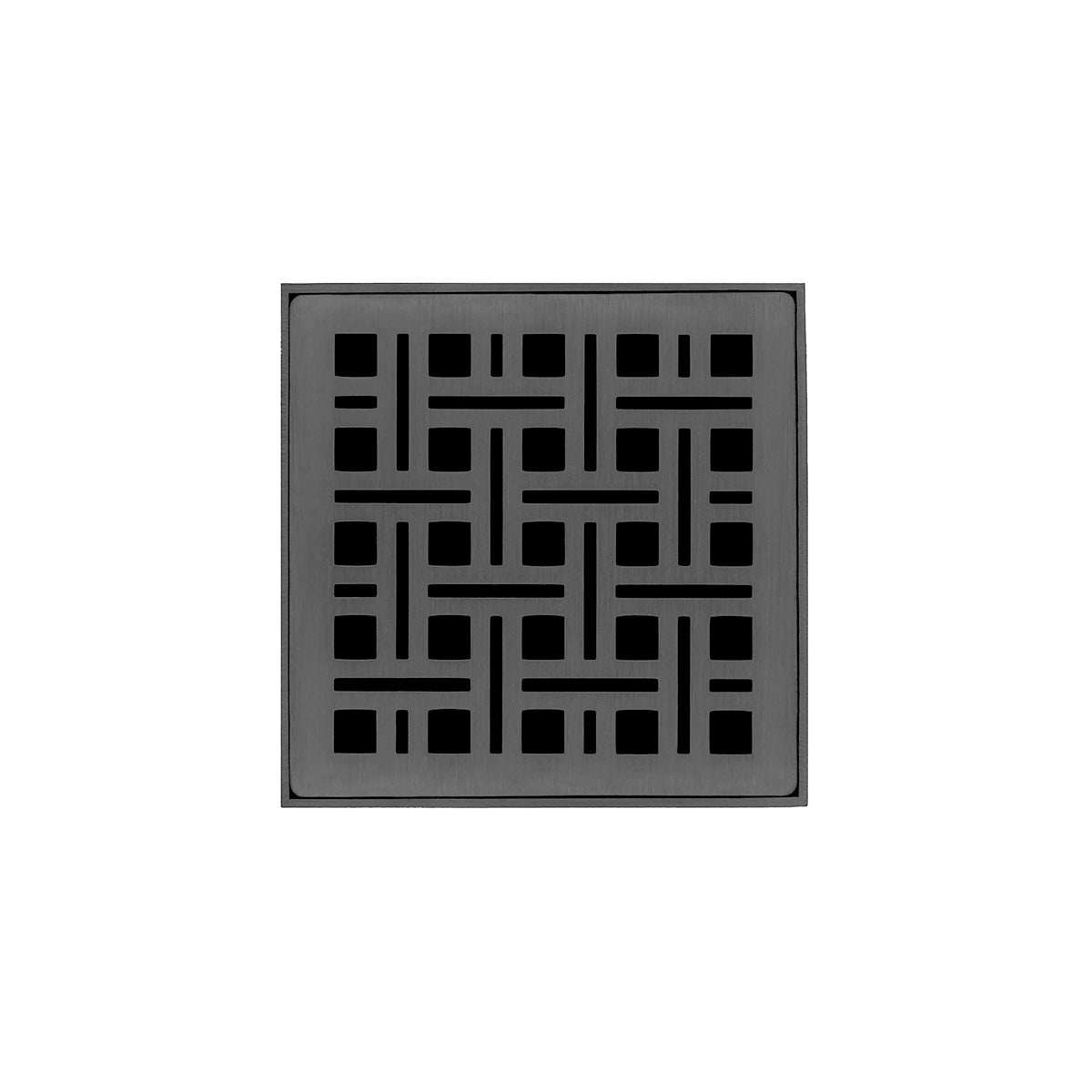 Infinity Drain 4" x 4" VDB 4 Complete Kit with Weave Pattern Decorative Plate with PVC Bonded Flange Drain Body, 2", 3" and 4" Outlet