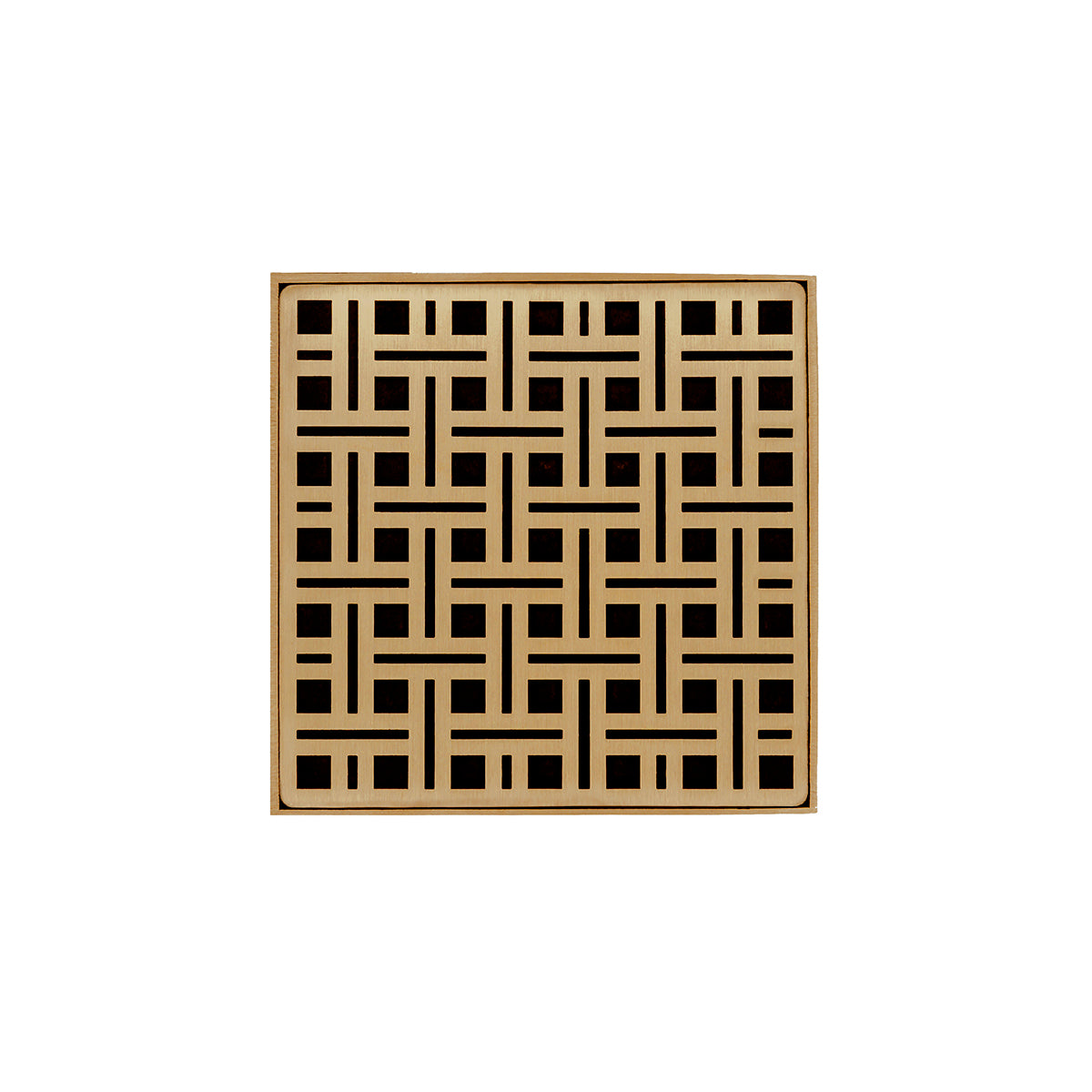 Infinity Drain 5" x 5" VDB 5 Complete Kit with Weave Pattern Decorative Plate with ABS Bonded Flange Drain Body, 2", 3" and 4" Outlet