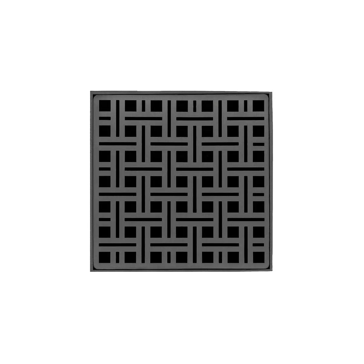 Infinity Drain 5" x 5" VDB 5 Complete Kit with Weave Pattern Decorative Plate with Stainless Steel Bonded Flange Drain Body, 2" No Hub Outlet by Infinity Drain