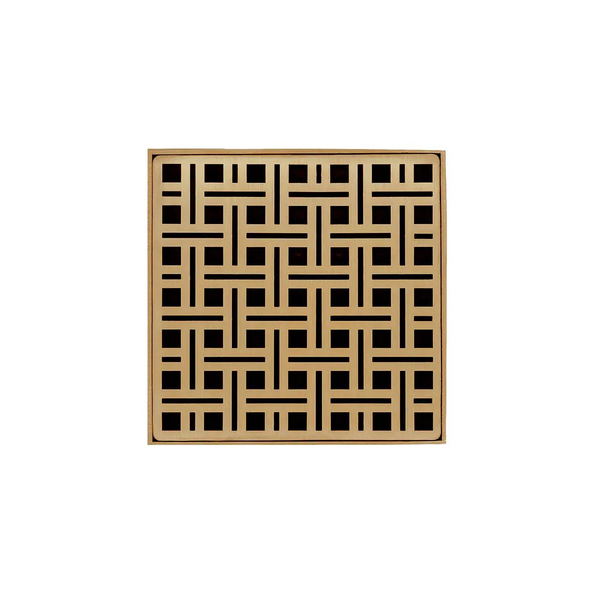 Infinity Drain 5" x 5" VDB 5 Complete Kit with Weave Pattern Decorative Plate with Stainless Steel Bonded Flange Drain Body, 2" No Hub Outlet by Infinity Drain