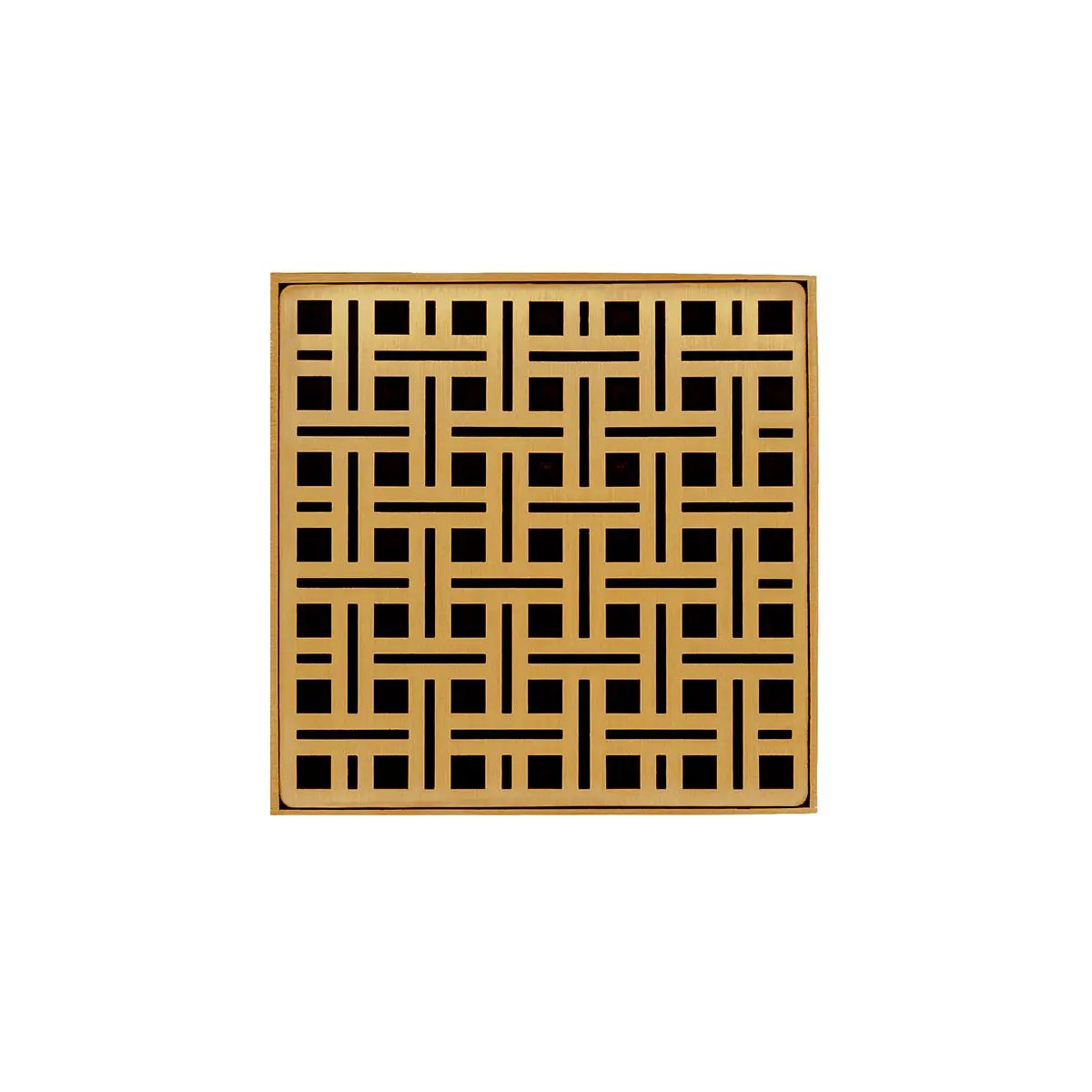 Infinity Drain 5" x 5" VDB 5 Complete Kit with Weave Pattern Decorative Plate with Stainless Steel Bonded Flange Drain Body, 2" No Hub Outlet by Infinity Drain