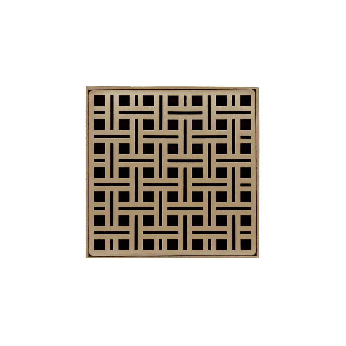 Infinity Drain 5" x 5" VDB 5 Complete Kit with Weave Pattern Decorative Plate with Stainless Steel Bonded Flange Drain Body, 2" No Hub Outlet by Infinity Drain