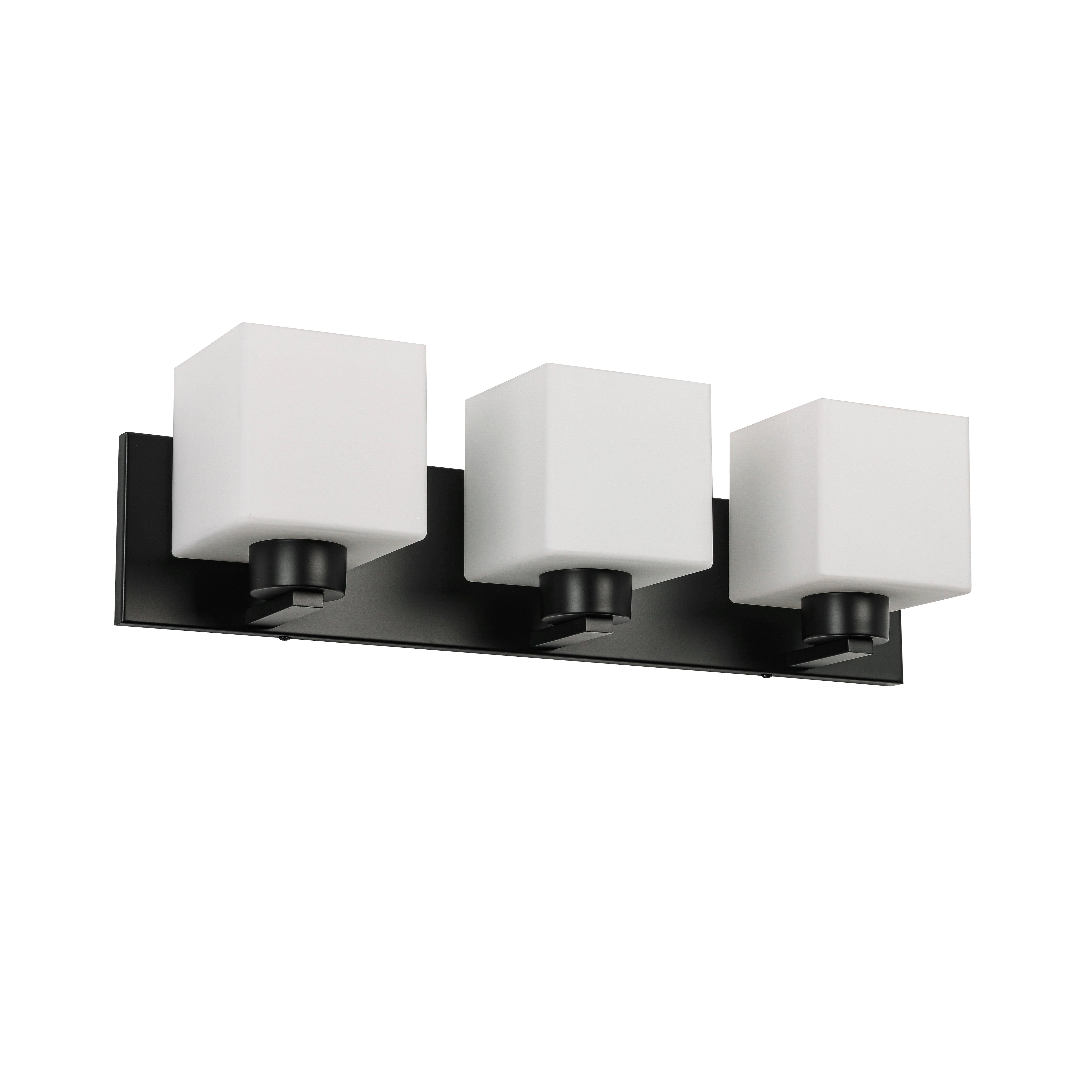 matte black with white opal glass wall mount
