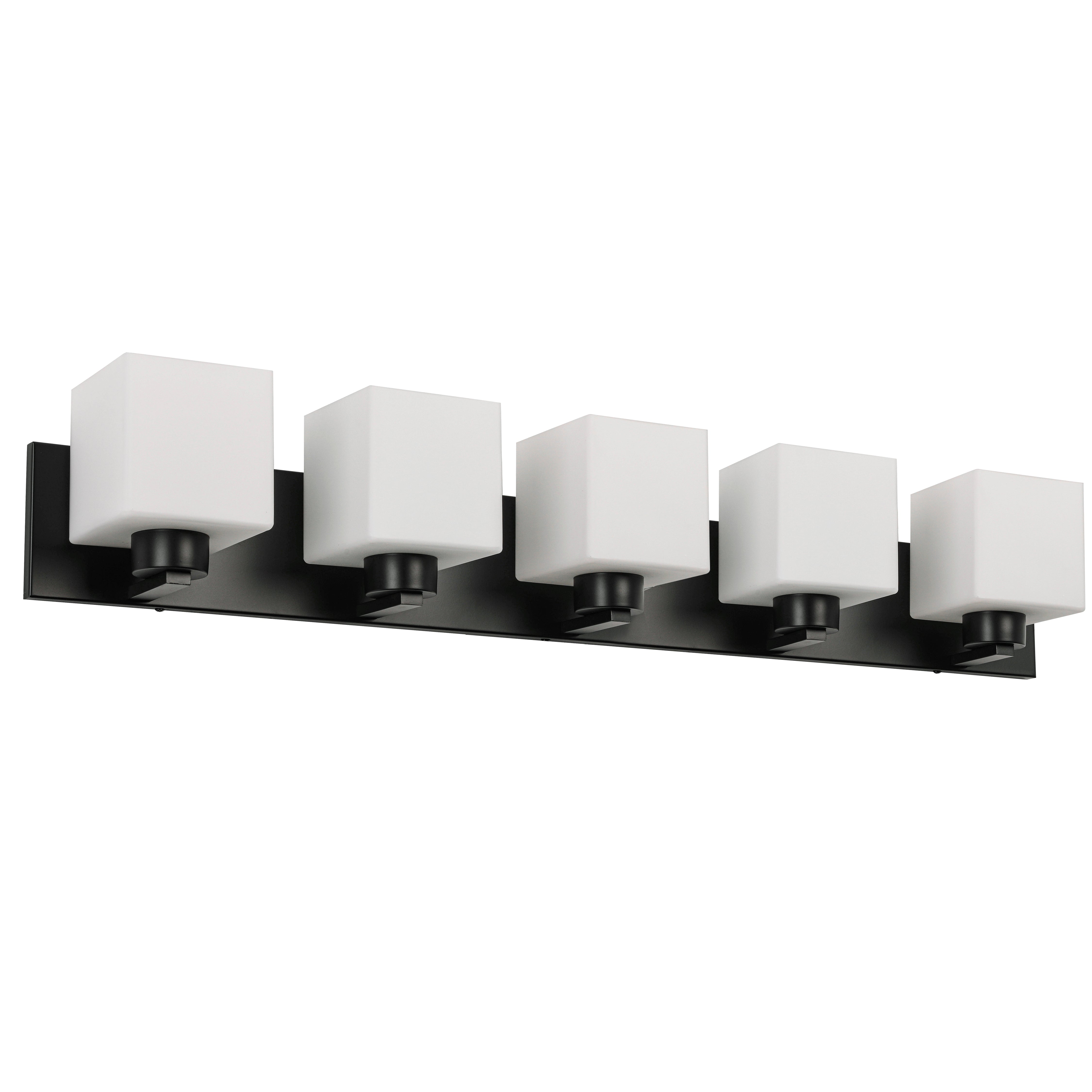 matte black with white opal glass wall mount