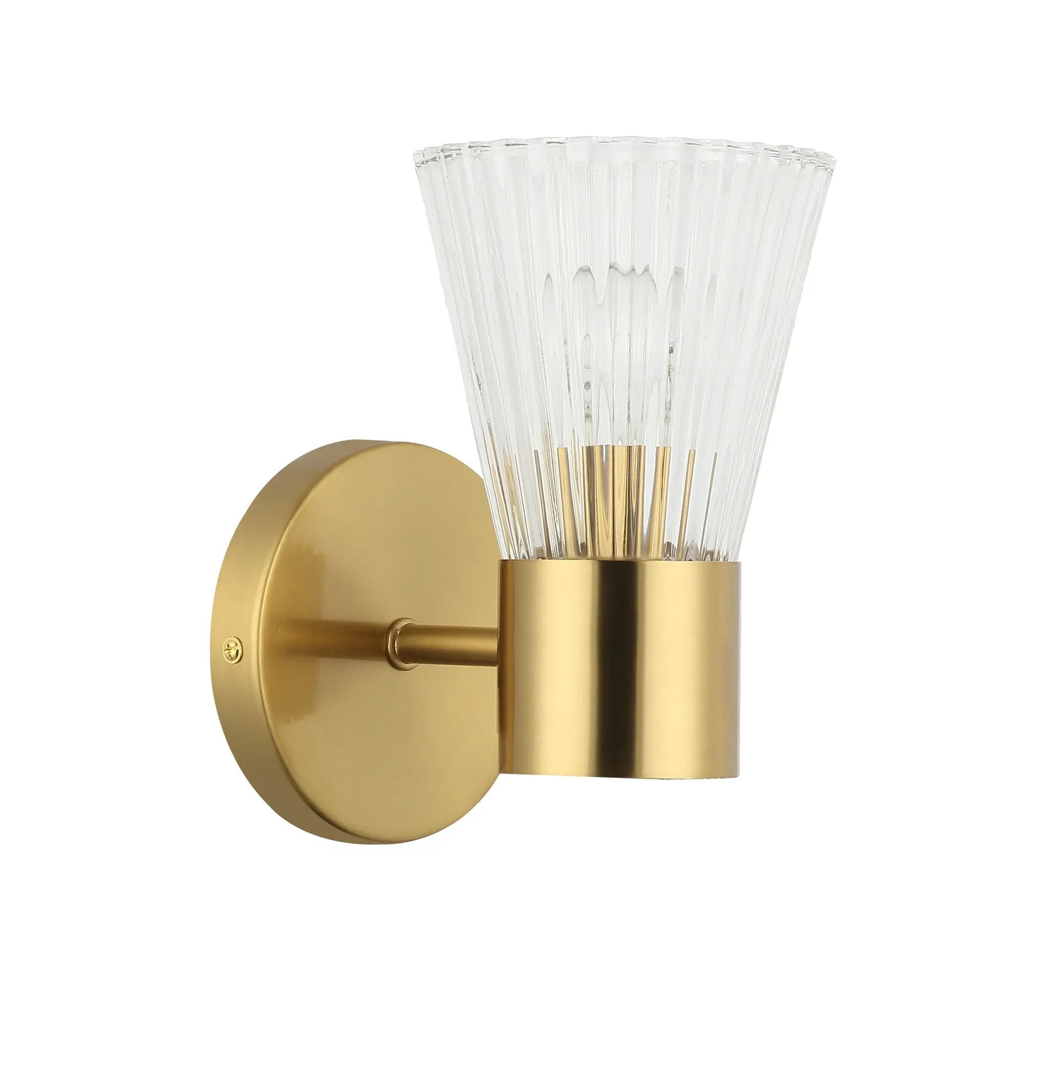 Dainolite 1 Light Incandescent Wall with Clear Ribbed Glass by Dainolite