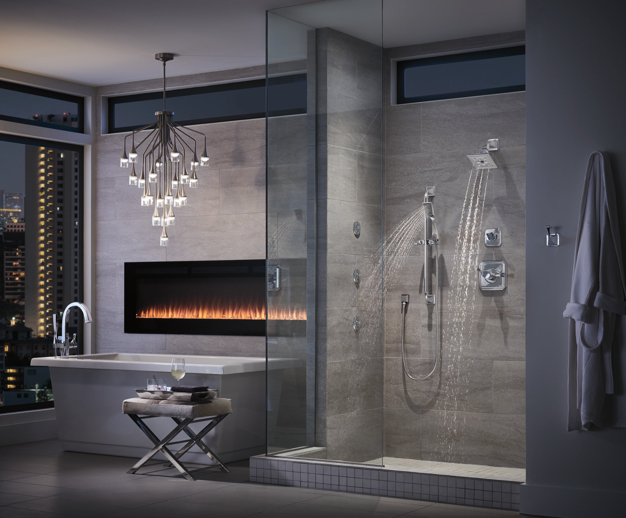 chrome thermostatic shower